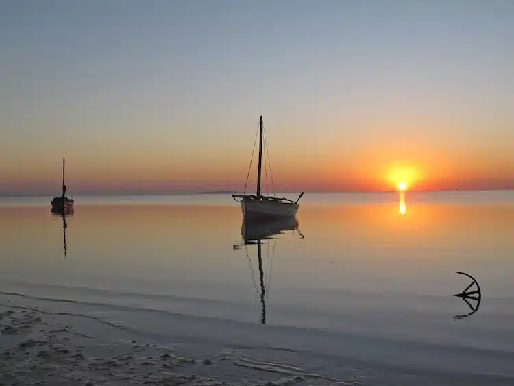Traditional Arab dhow at sunset Vilanculos Mozambique 5 things that make Mozambique unique 3. Safe and relaxed