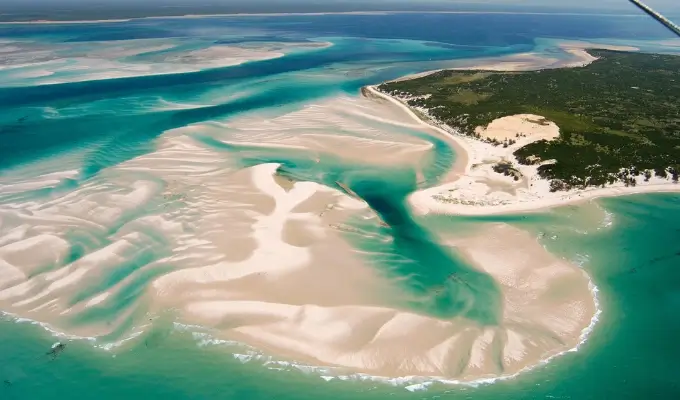 Aerial view of Benguerra Island, Bazaruto Archipelago Mozambique (credit &Beyond)