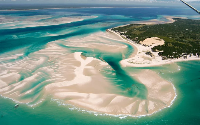 Aerial view Benguerra_Island (photo &Beyond) Helicopter tour Bazaruto Archipelago Mozambique (credit &Beyond)